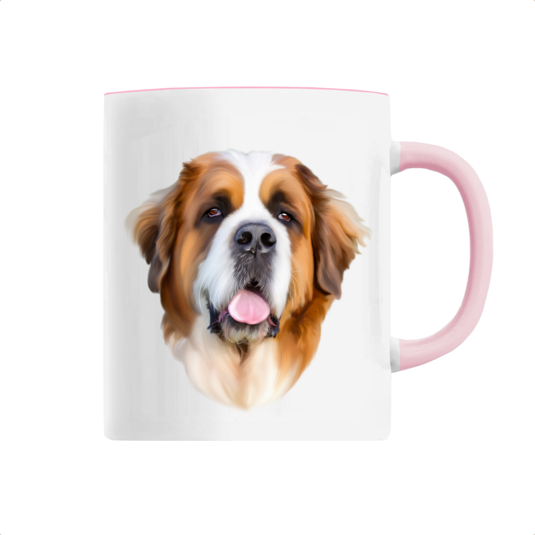 Mug Saint Bernard couleur rose
