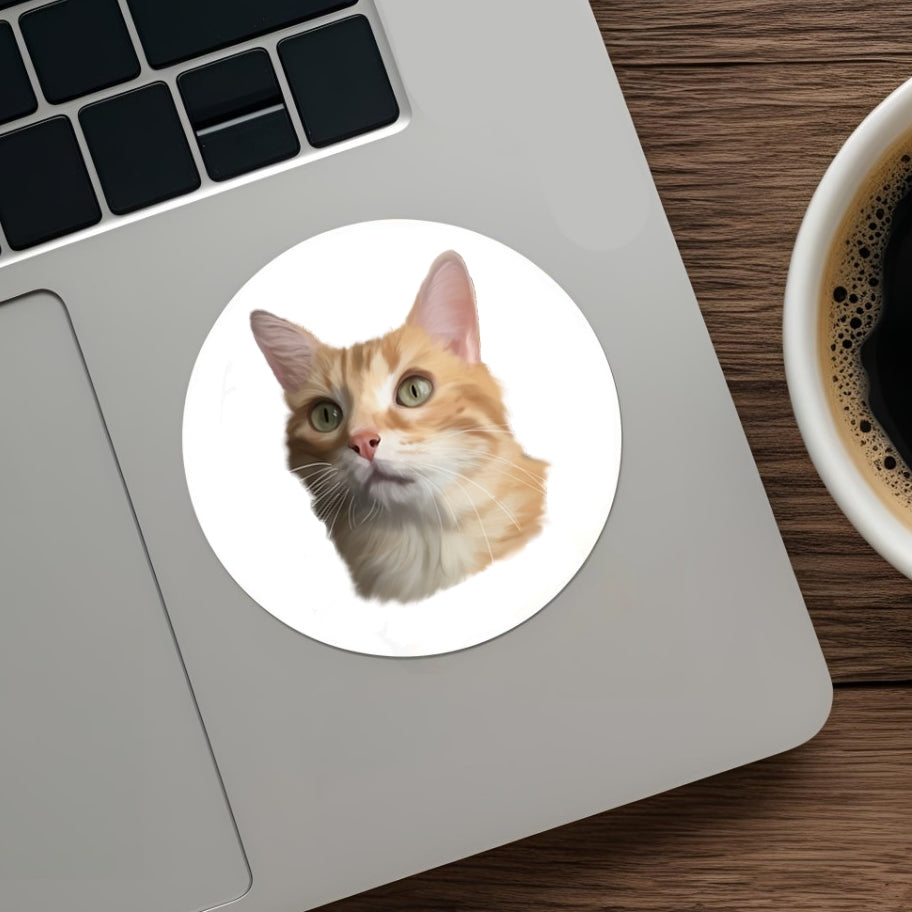 Sticker portrait personnalisé chat de compagnie