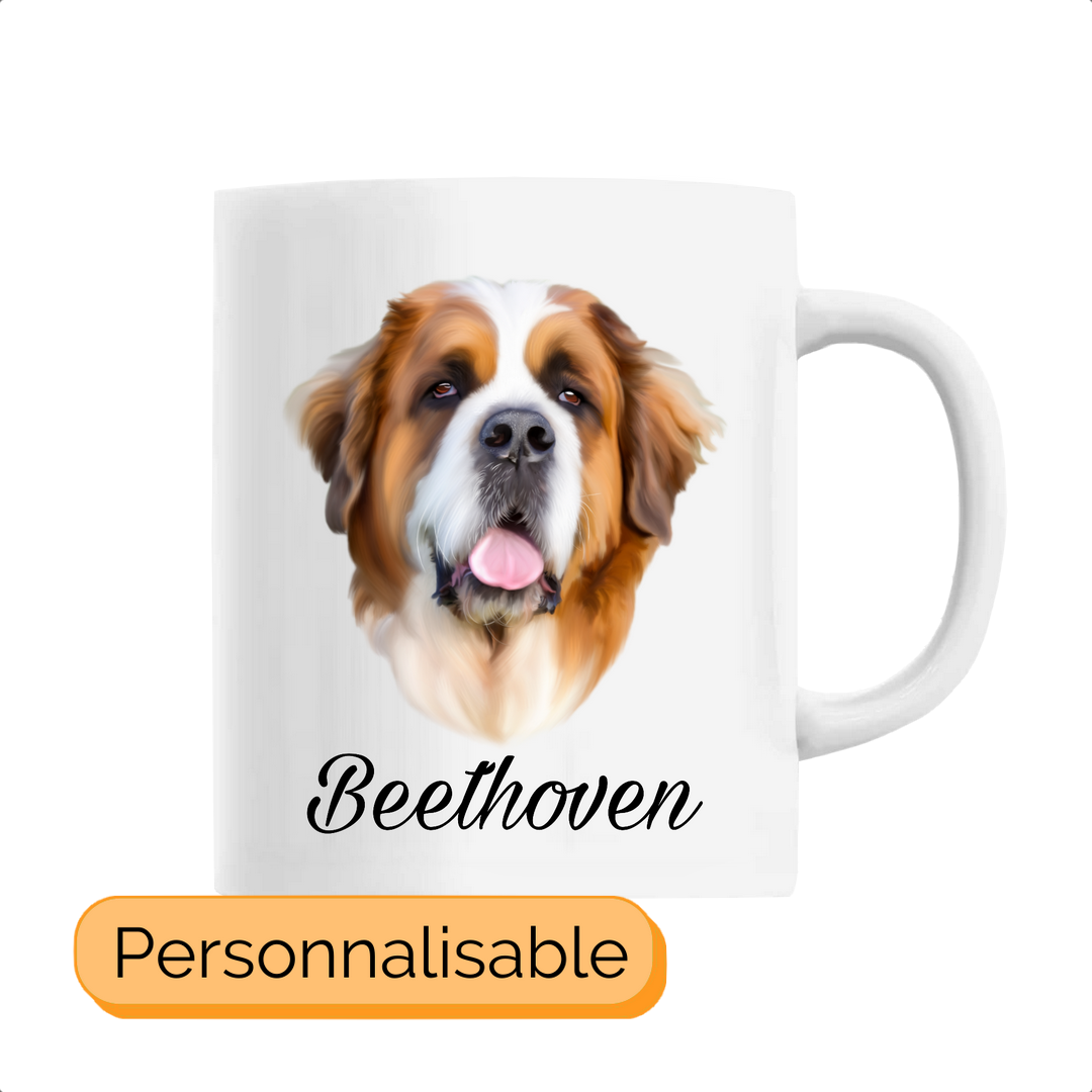 Mug saint Bernard Personnalisable avec un prénom