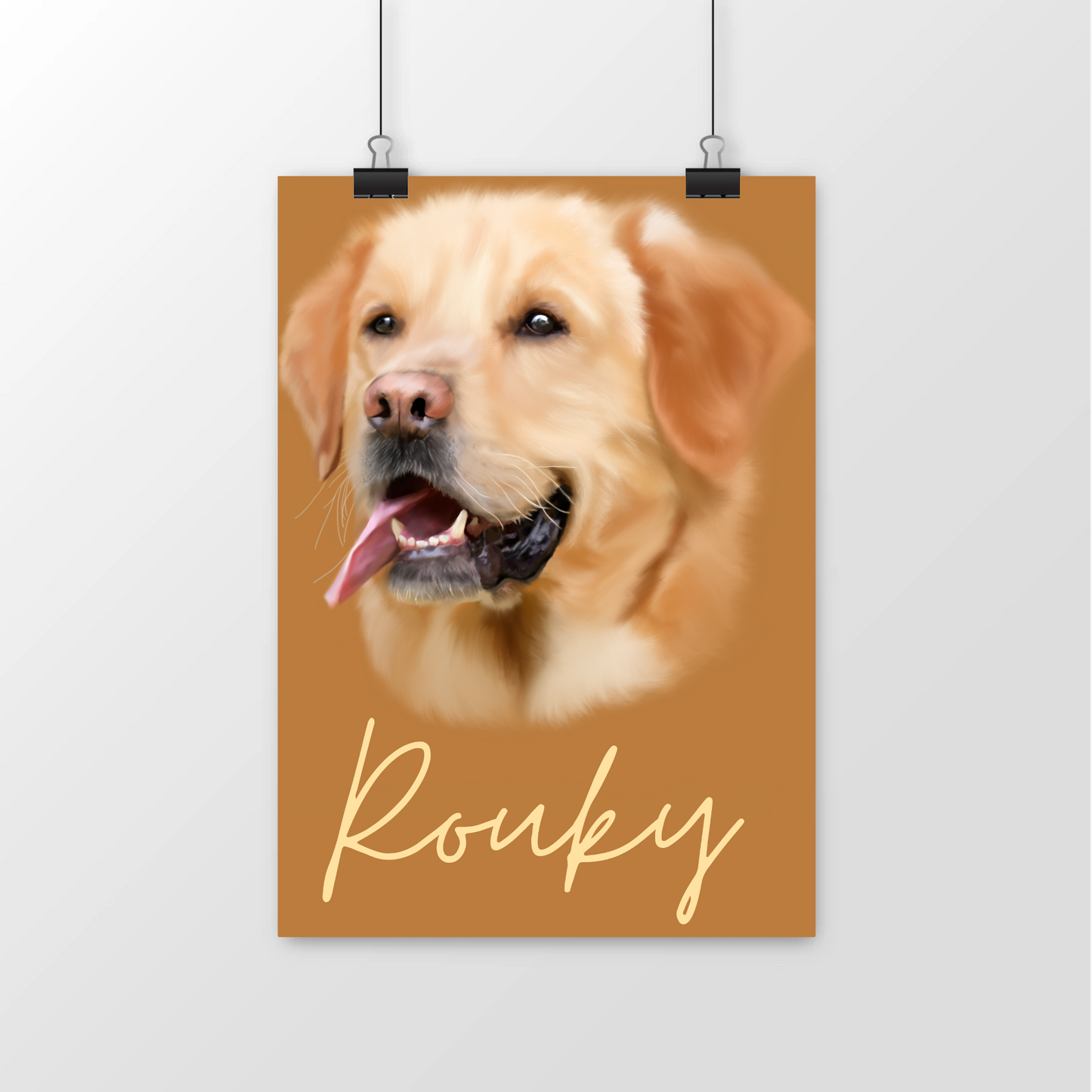 Poster satiné portrait personnalisé chien