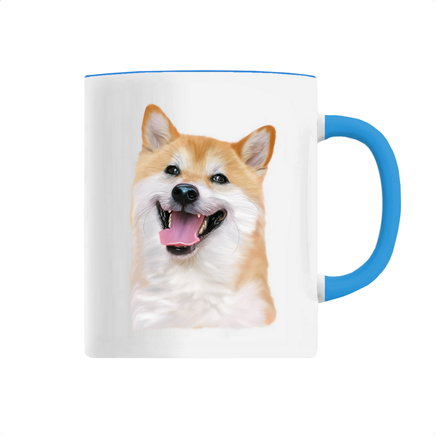 Tasse personnalisable chien shiba bleue