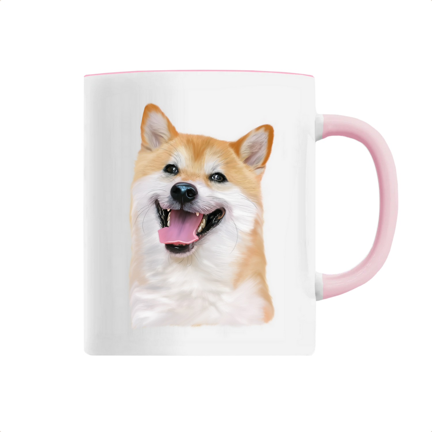 Tasse personnalisable chien shiba rose