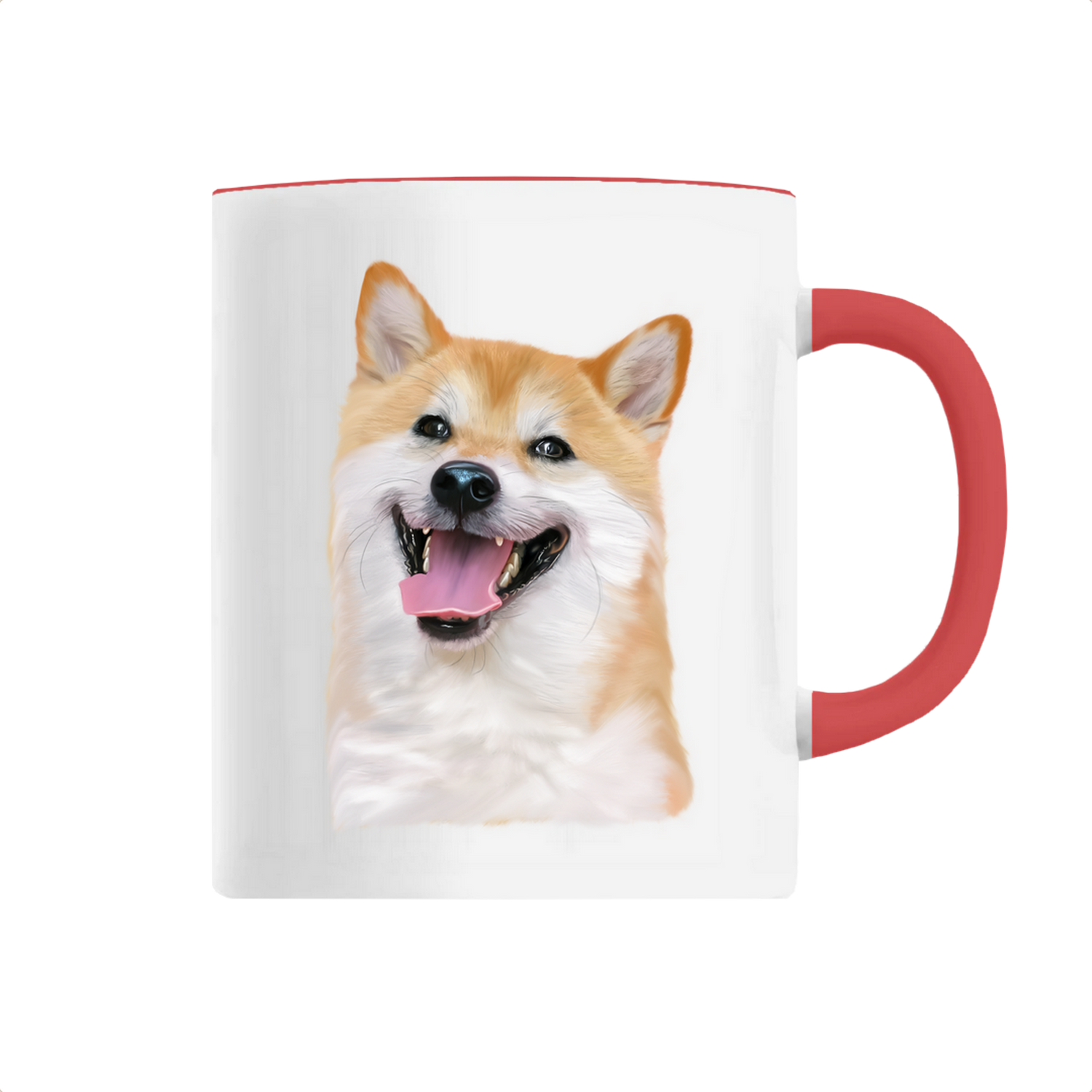 Tasse personnalisable chien shiba rouge