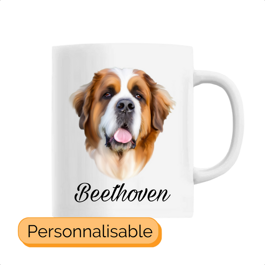Mug saint Bernard Personnalisable avec un prénom
