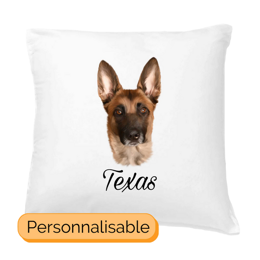 Coussin personnalisable avec nom berger malinois