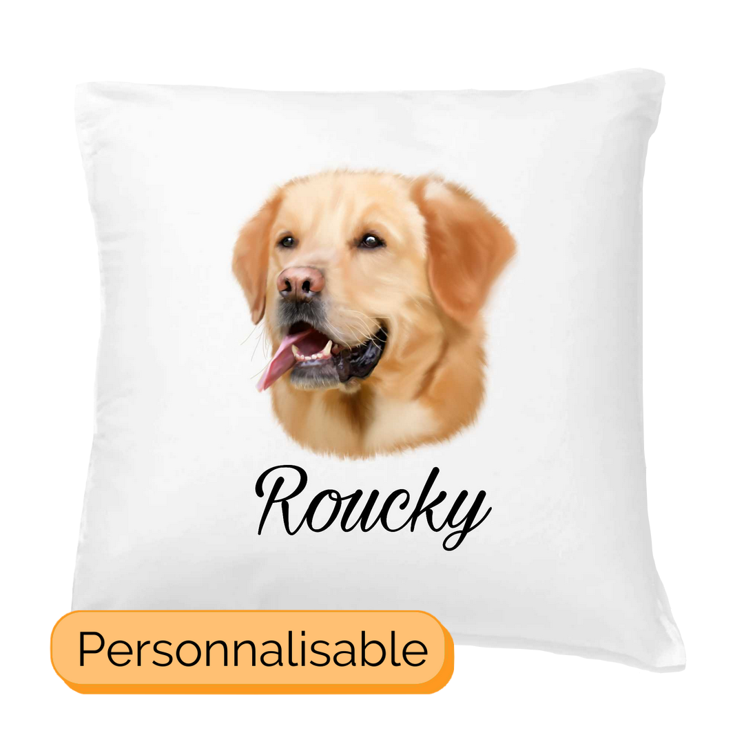 Coussin personnalisable golden retriever