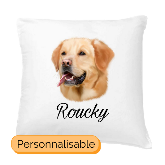 Coussin personnalisable golden retriever