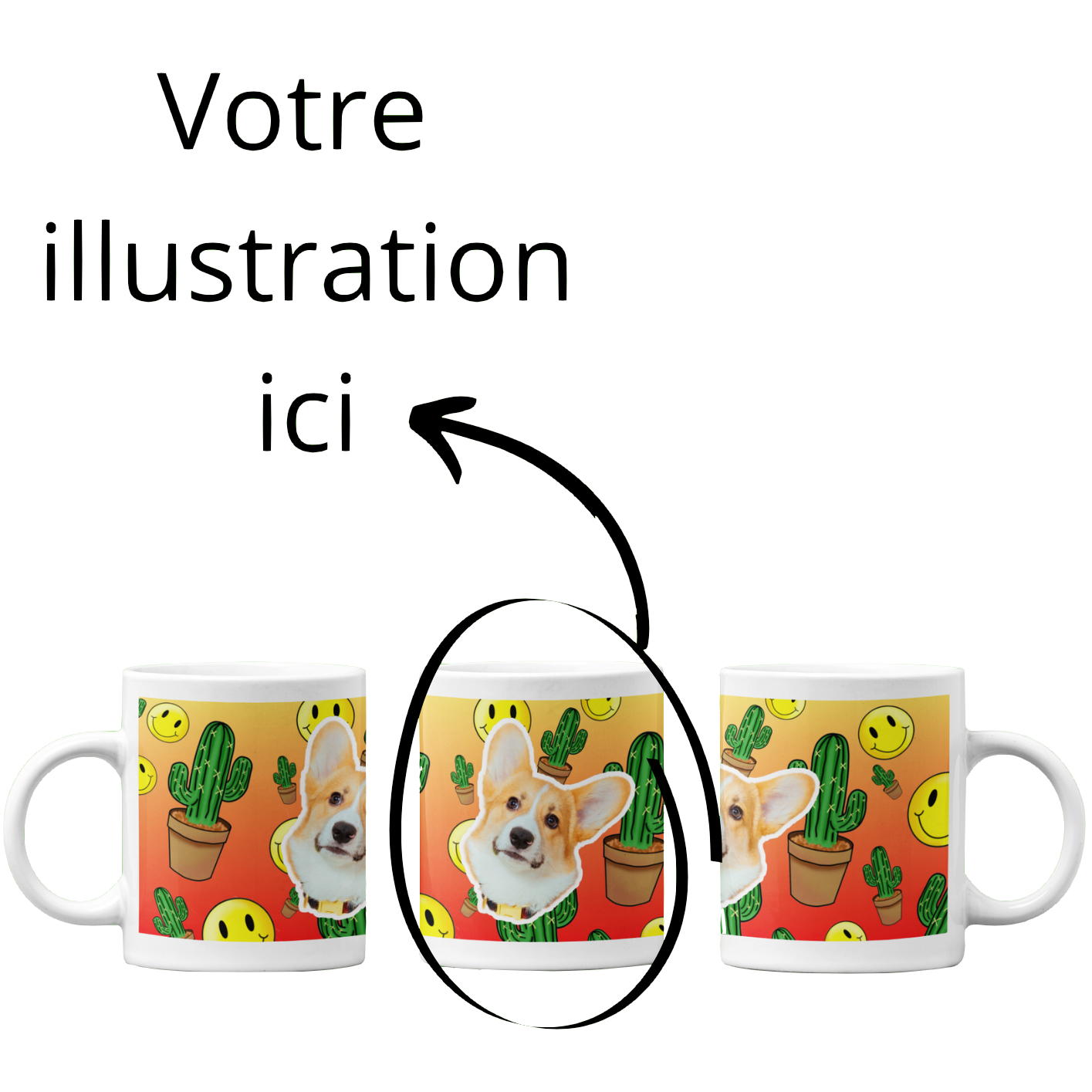 Mug panoramique - Dessin personnalisé