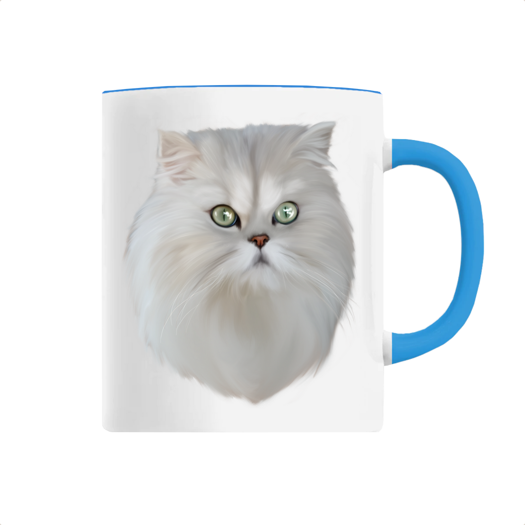 Mug portrait chat persan bleu