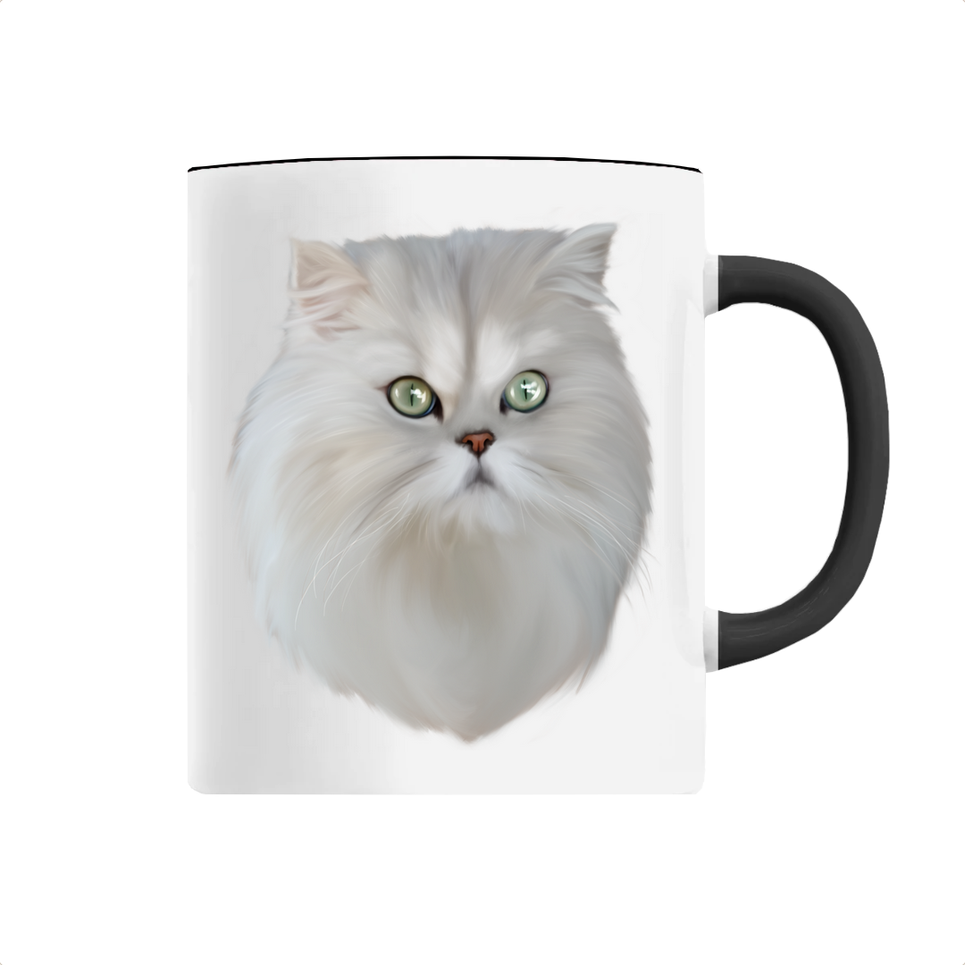 Mug portrait chat persan noir