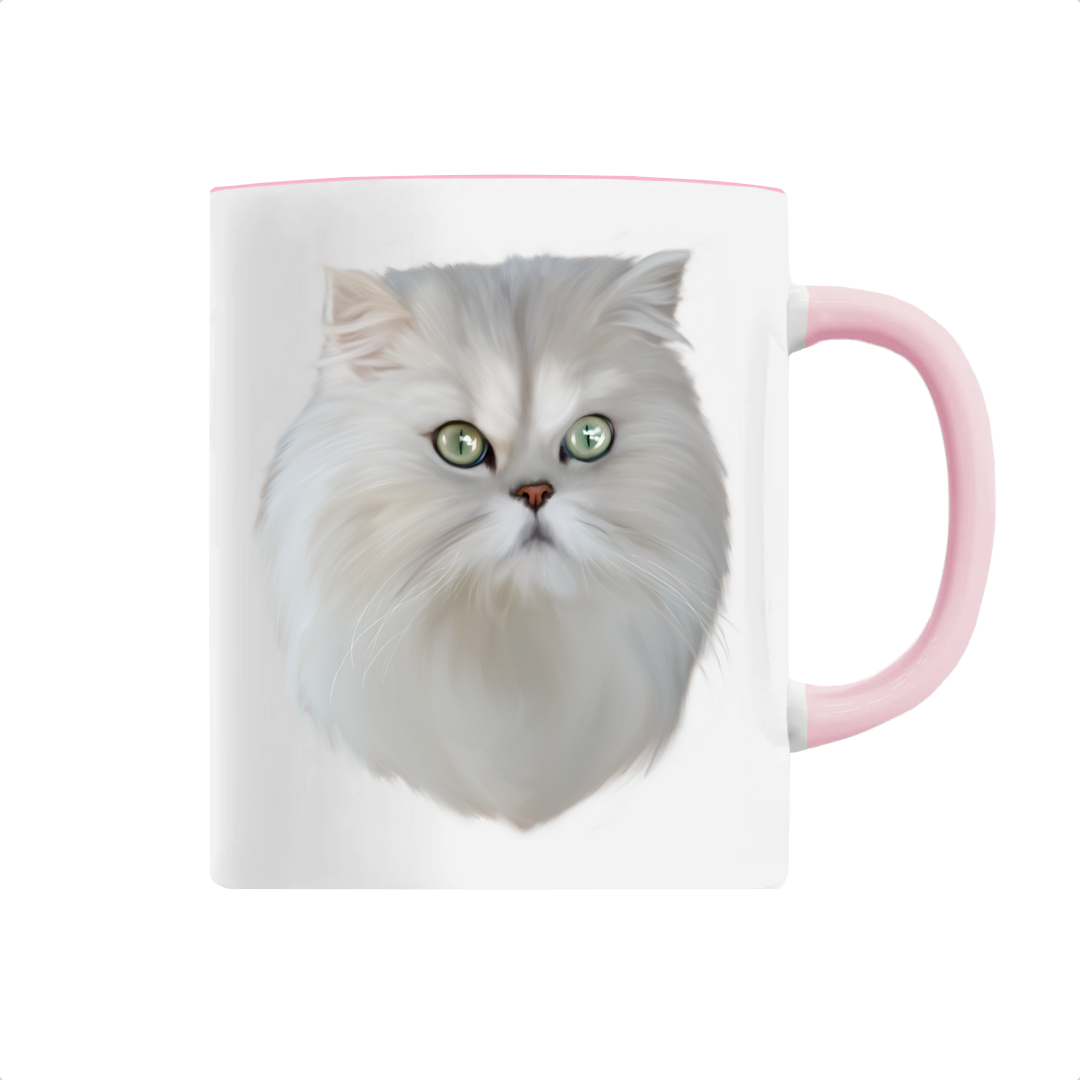 Mug portrait chat persan rose