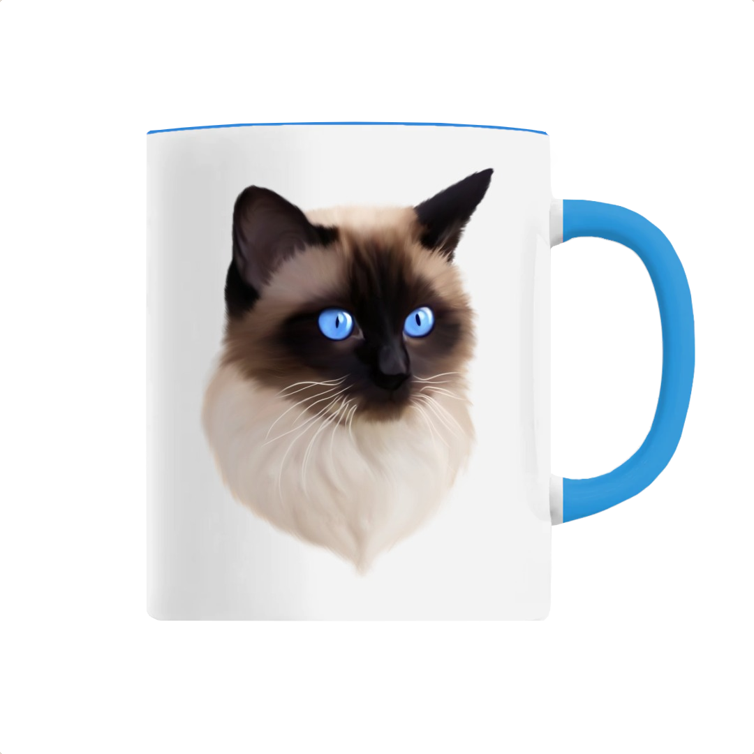 Tasse personnalisable chat siamois bleu