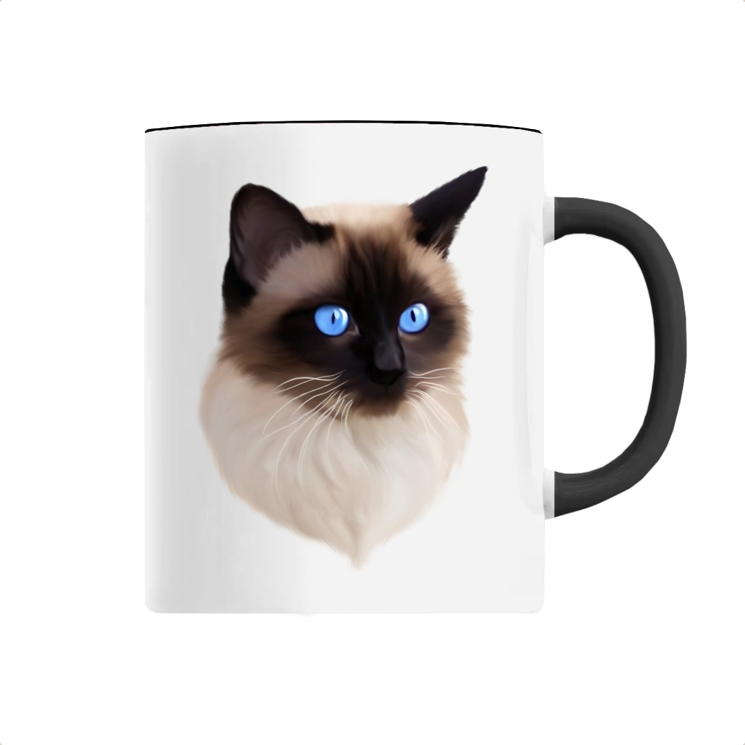 Tasse personnalisable chat siamois noir