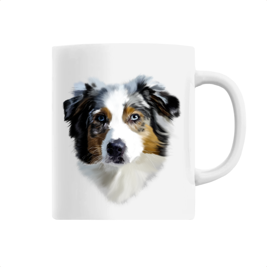 Mug personnalisable berger australien blanc