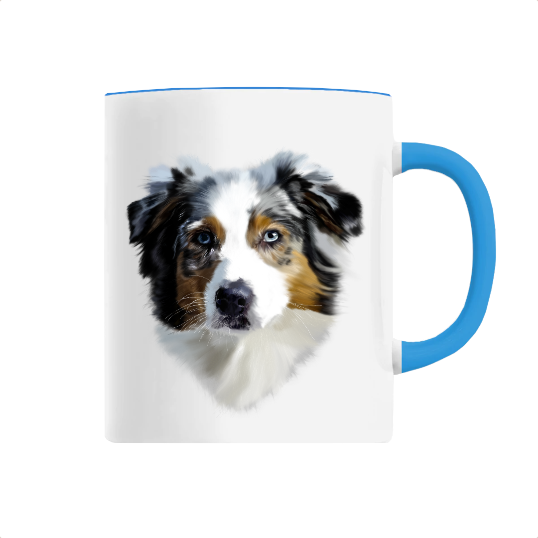 Mug personnalisable berger australien bleu