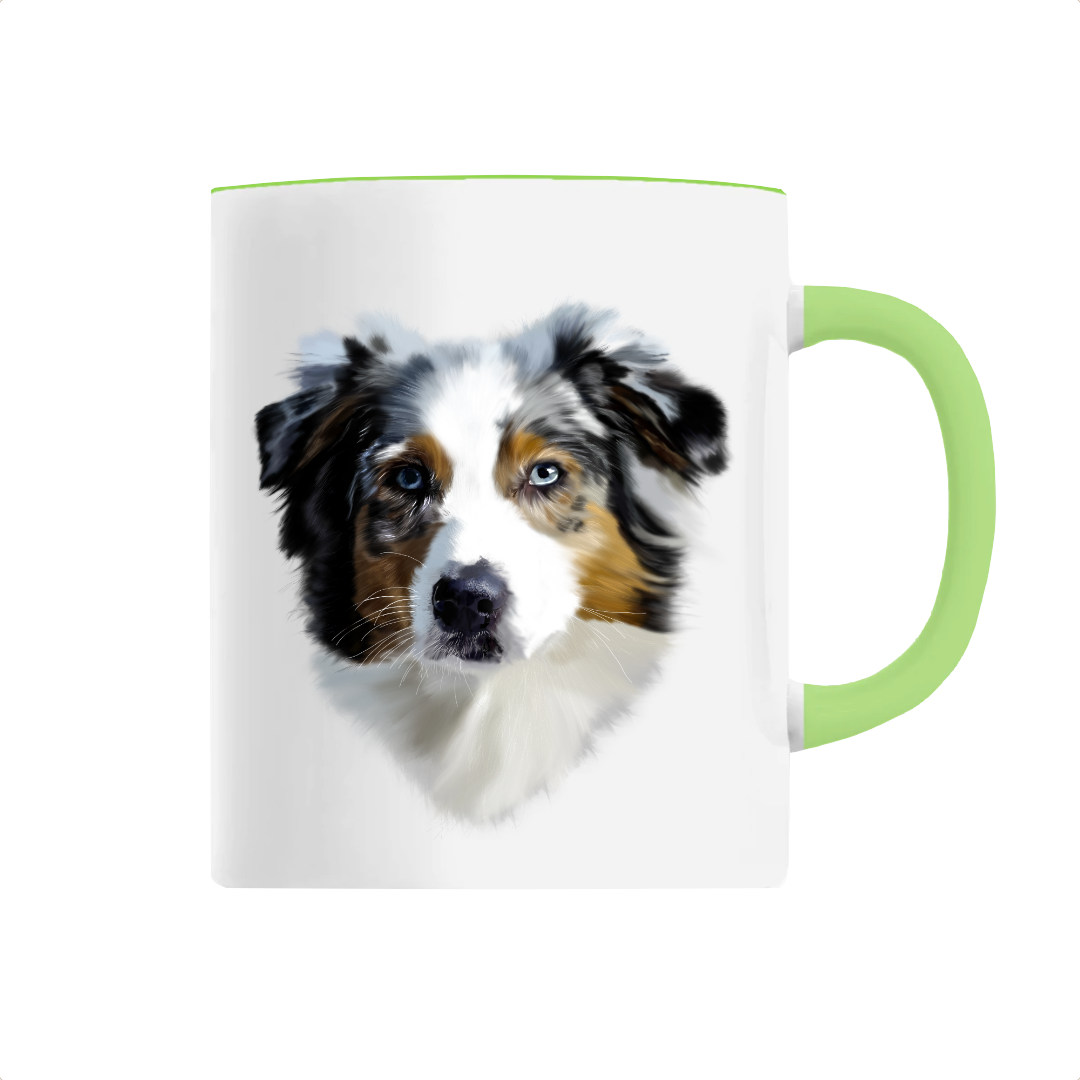 Mug personnalisable berger australien vert