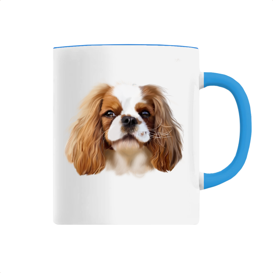 Mug bleu Cavalier King Charles