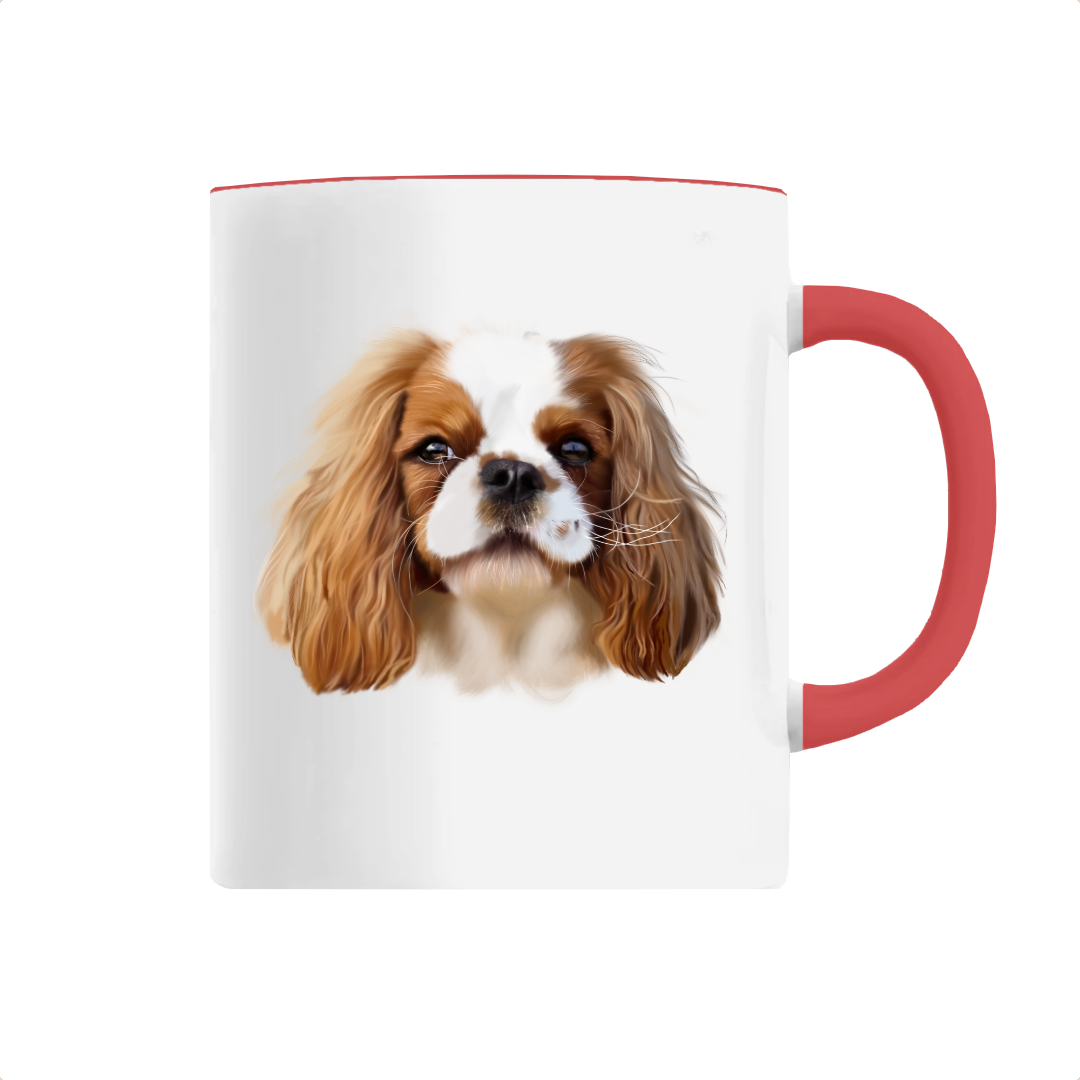 Mug rouge Cavalier King Charles