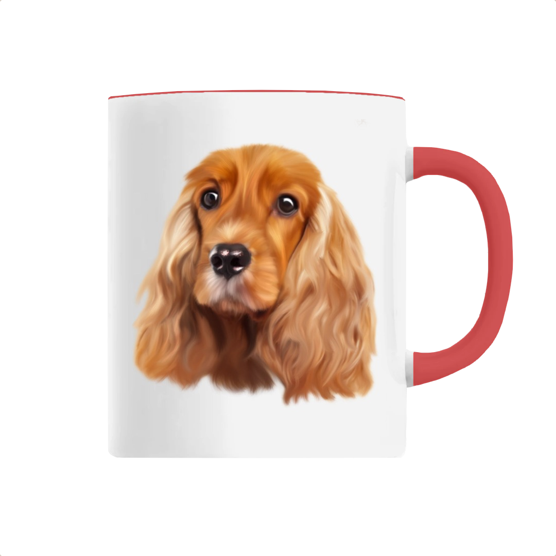 Mug portrait cocker spaniel anglais rouge