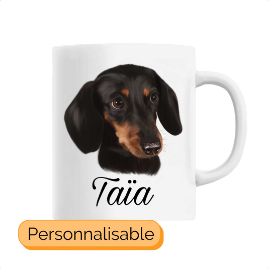 Mug personnalisable avec nom teckel nain