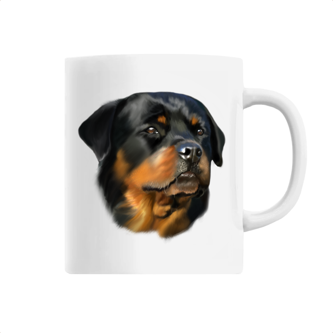 Mug blanc rottweiler