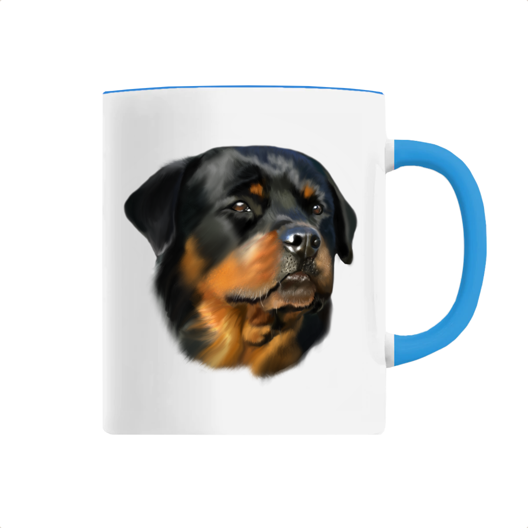 Mug bleu rottweiler