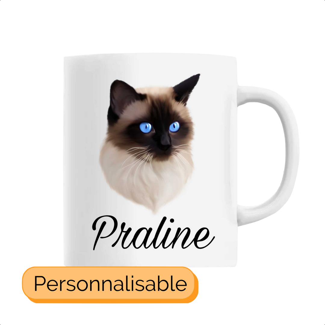 Tasse personnalisable chat siamois