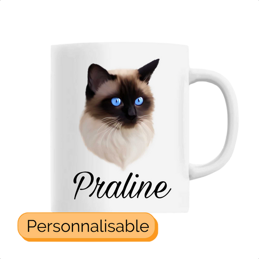 Tasse personnalisable chat siamois