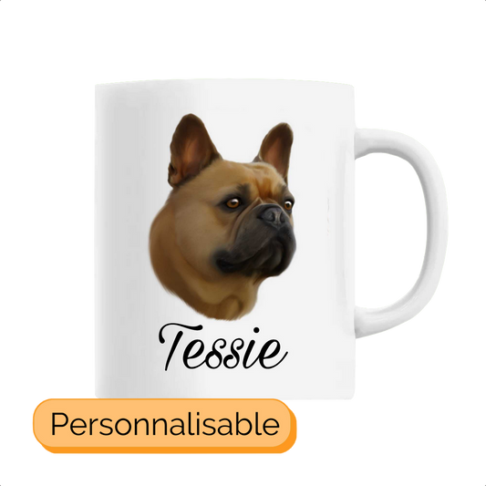 Mug personnalisable avec nom chien bouledogue francais