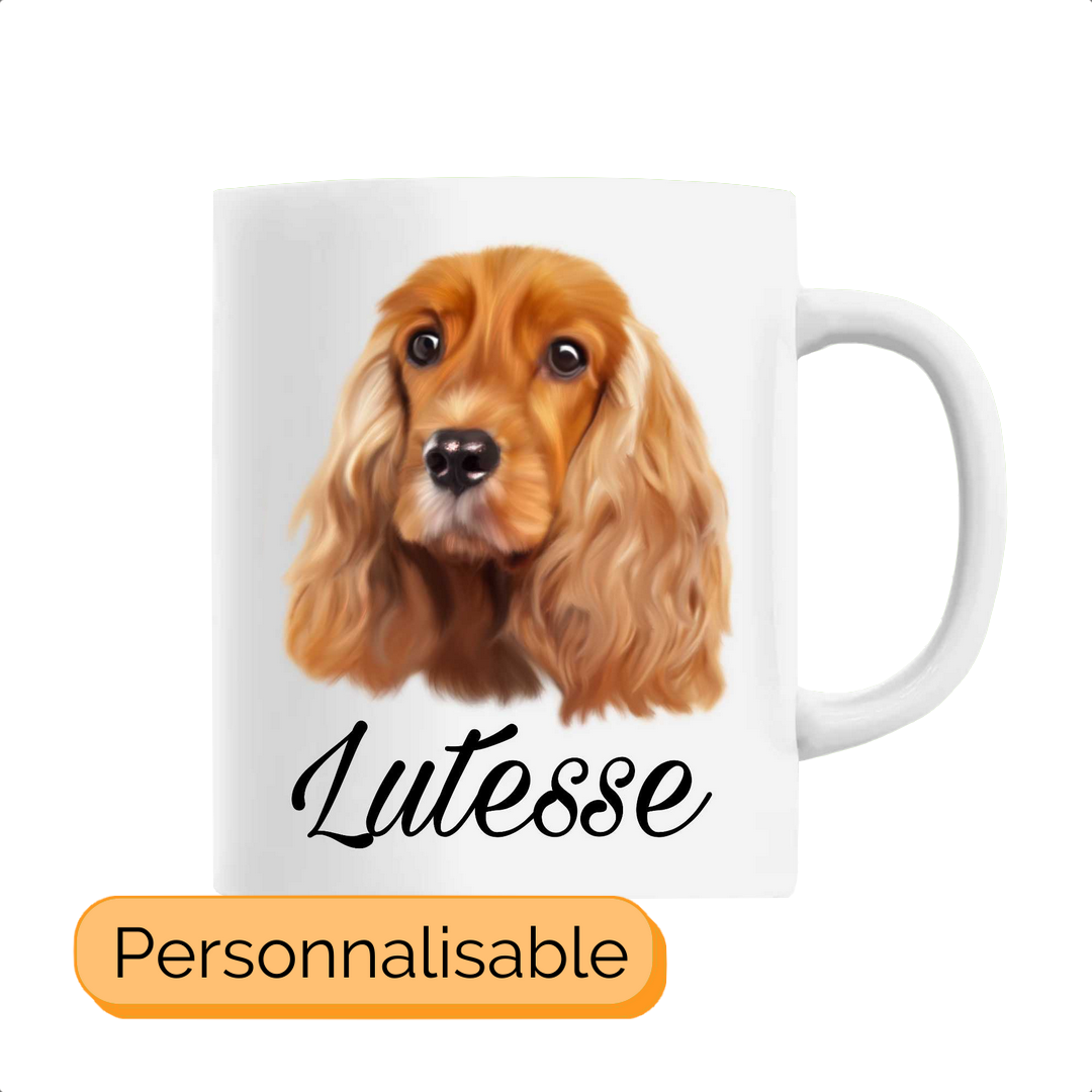 Mug personnalisable avec nom cocker spaniel anglais