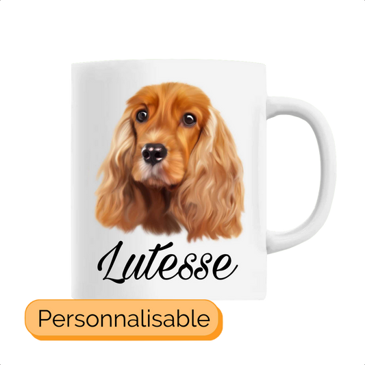 Mug personnalisable avec nom cocker spaniel anglais