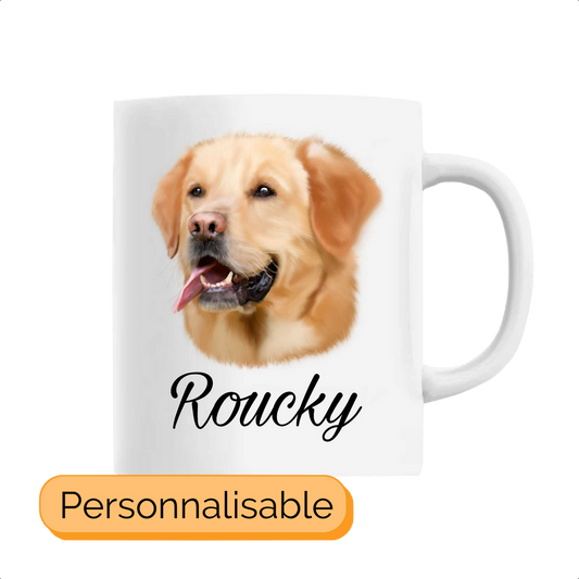 Mug personnalisable golden retriever