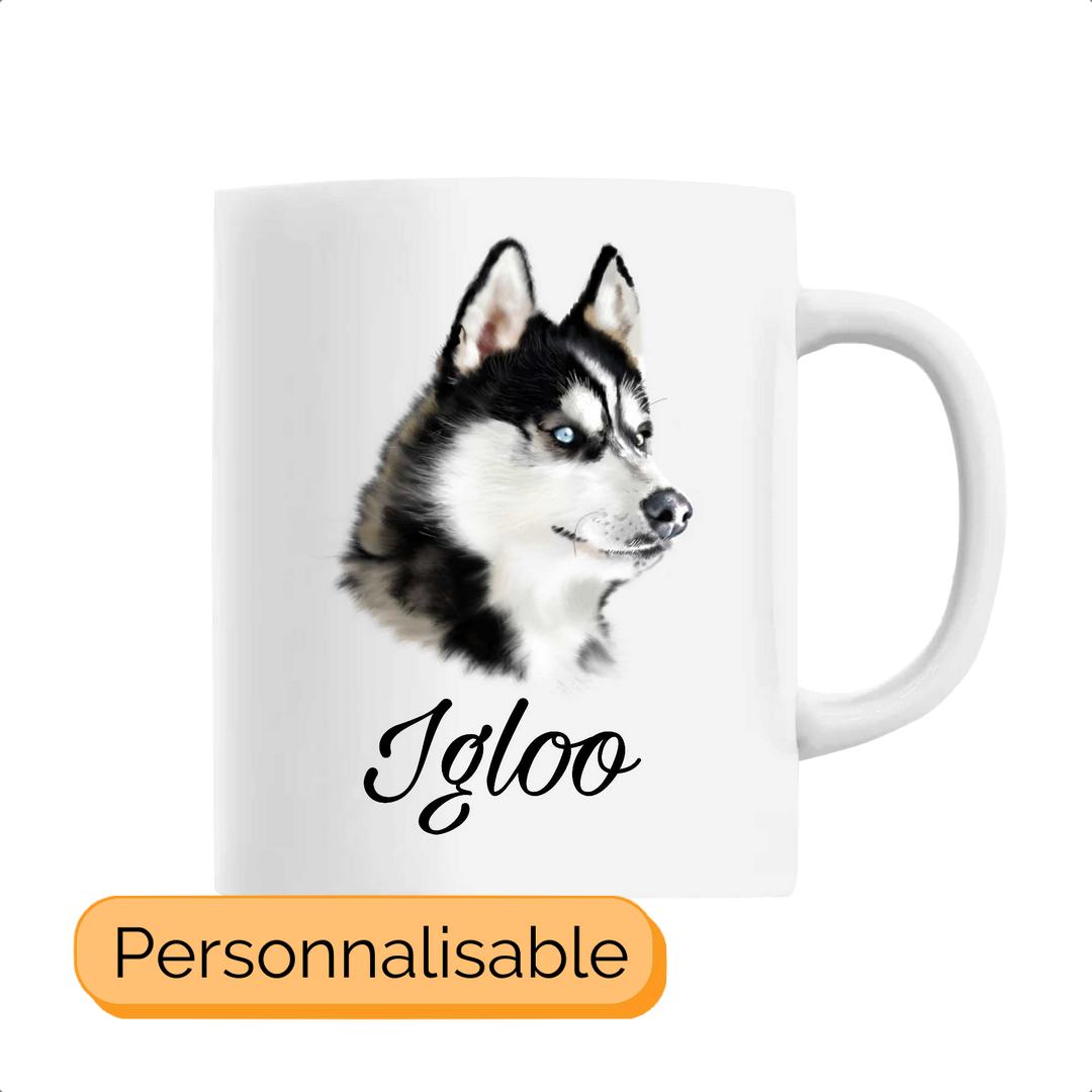 Mug personnalisable husky