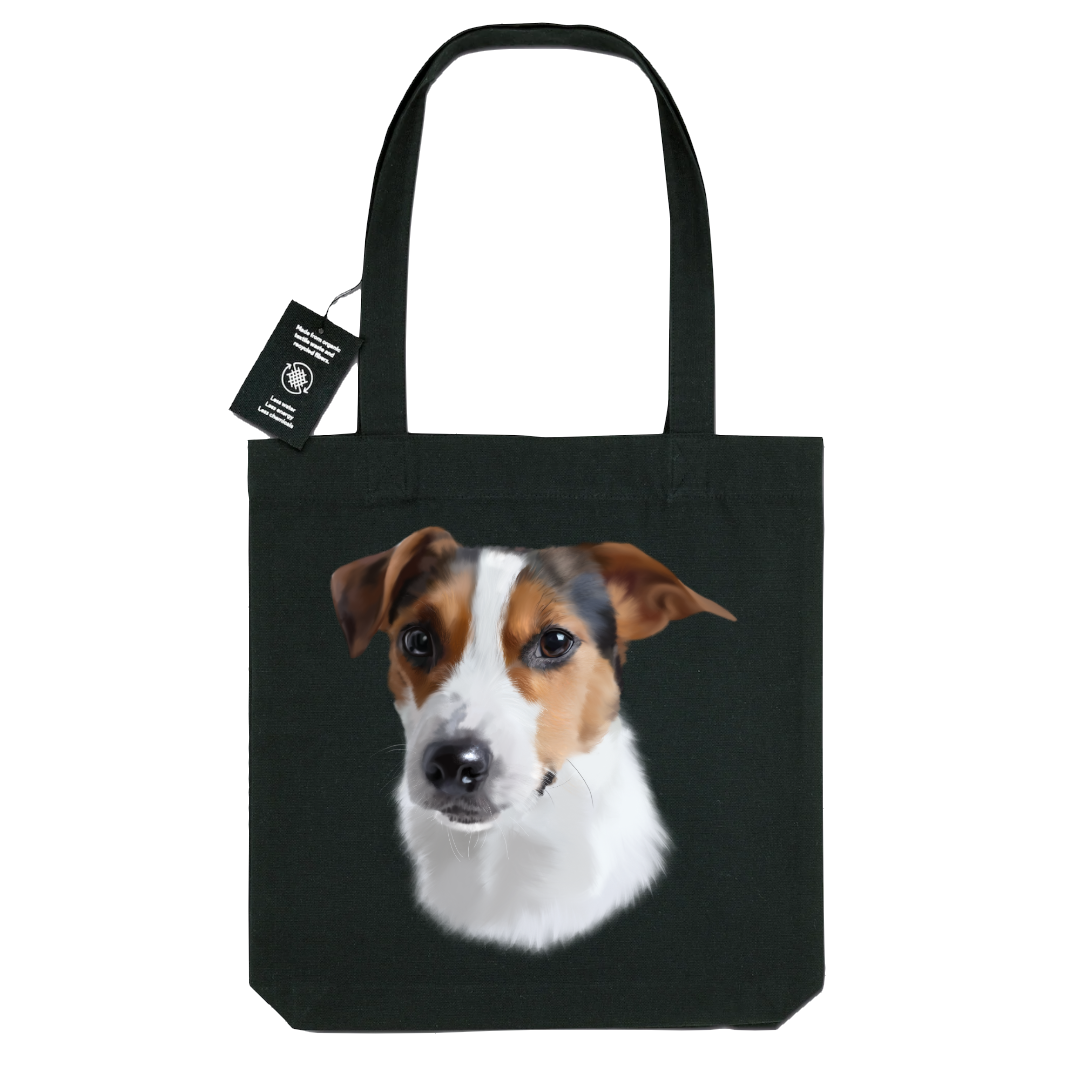 Totebag noir Jack Russell