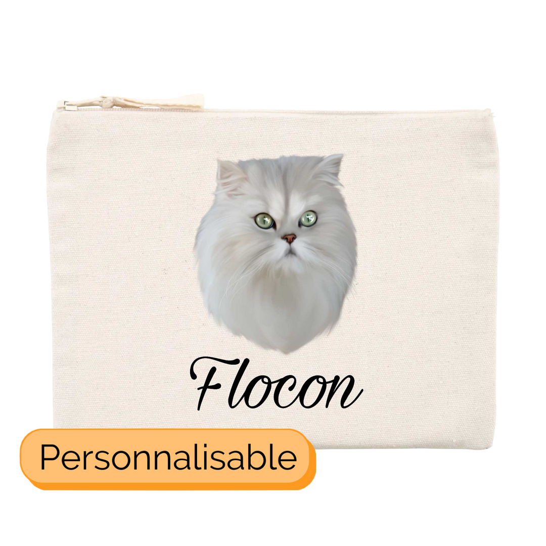 Trousse personnalisable chat persan blanc