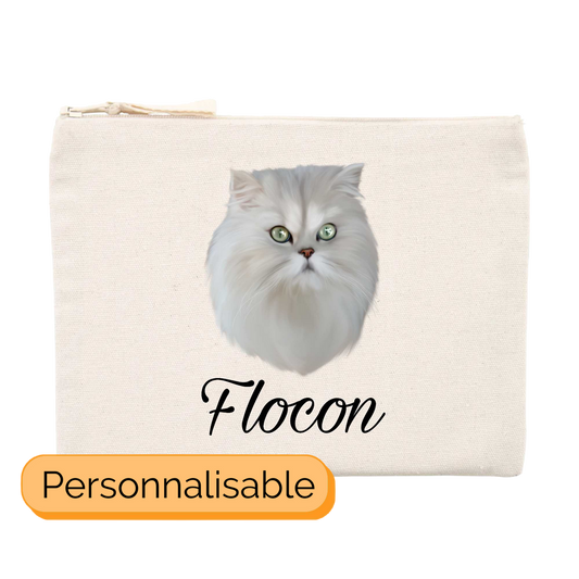 Trousse personnalisable chat persan blanc