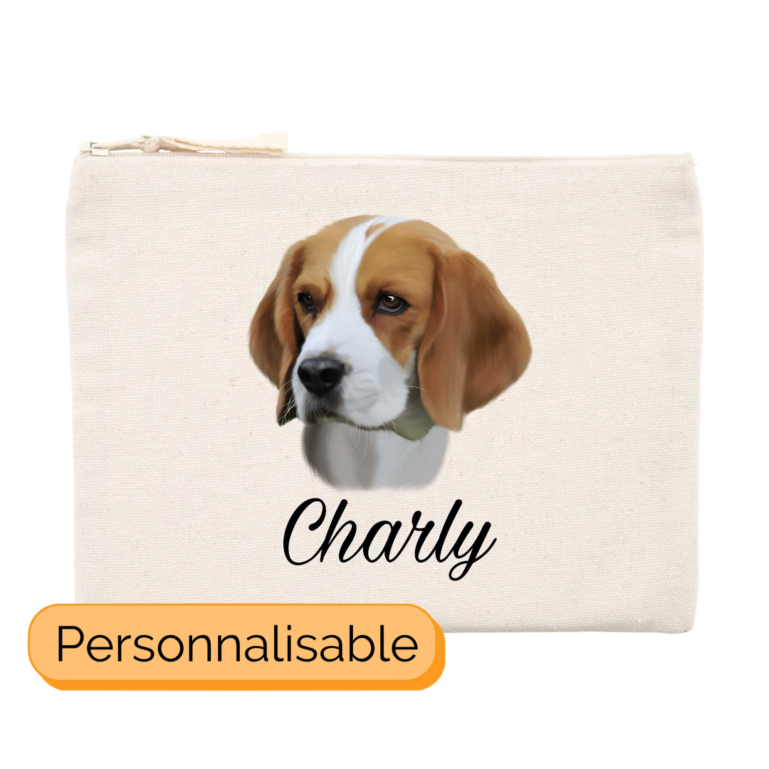 Trousse personnalisable avec nom chien beagle