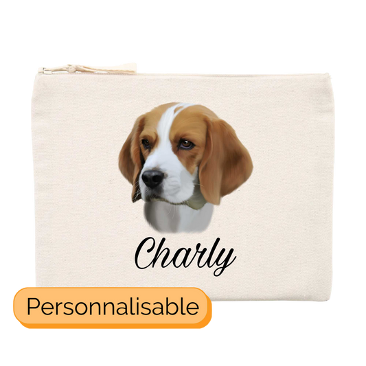 Trousse personnalisable avec nom chien beagle