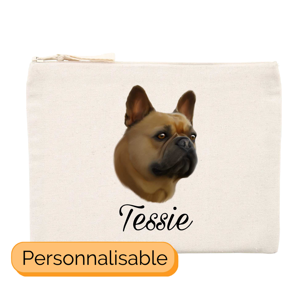 Trousse personnalisable avec nom chien bouledogue francais