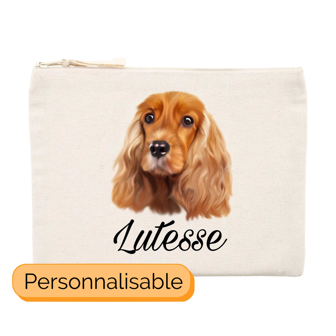 Trousse personnalisable avec nom cocker spaniel anglais