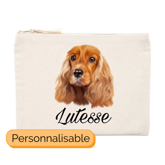 Trousse personnalisable avec nom cocker spaniel anglais