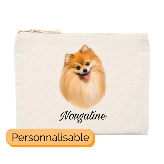 Trousse personnalisable avec nom chien spitz Loulou de pomĂ©ranie