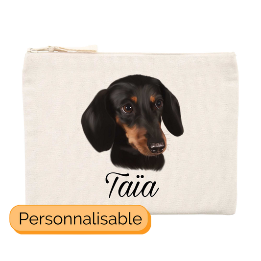 Trousse personnalisable avec nom teckel nain