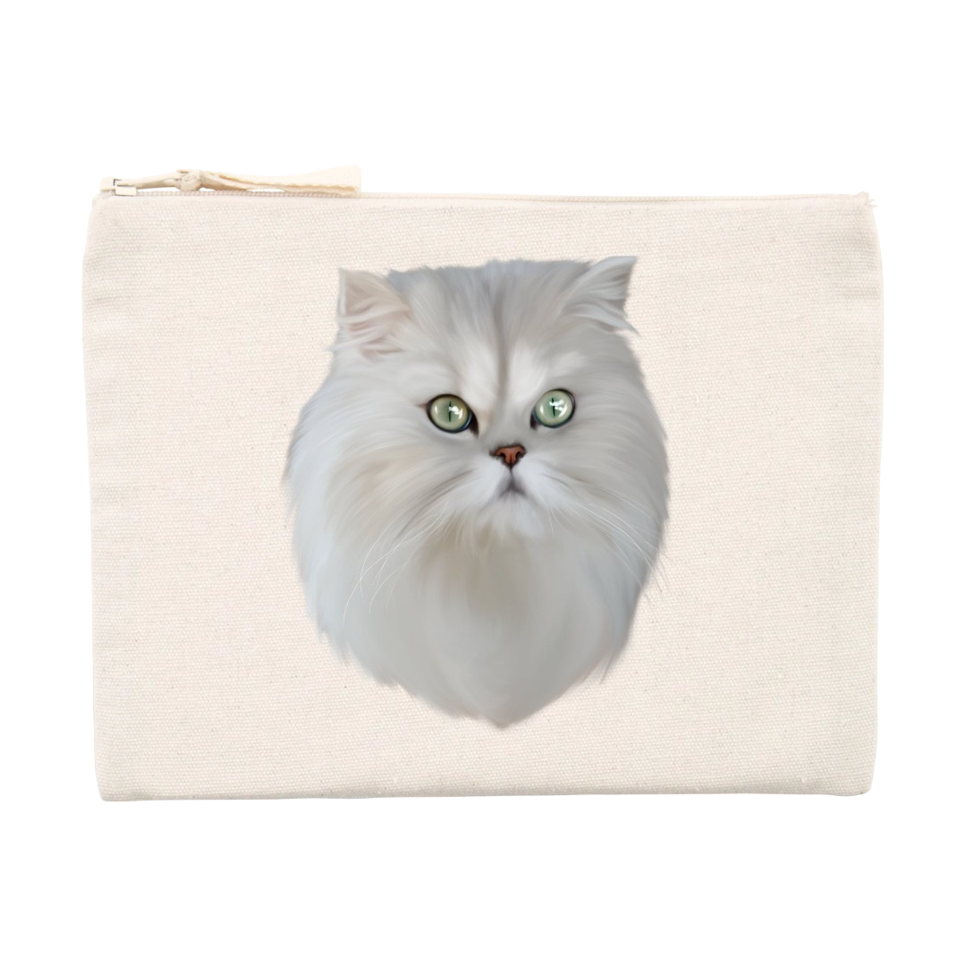 Pochette chat persan blanc