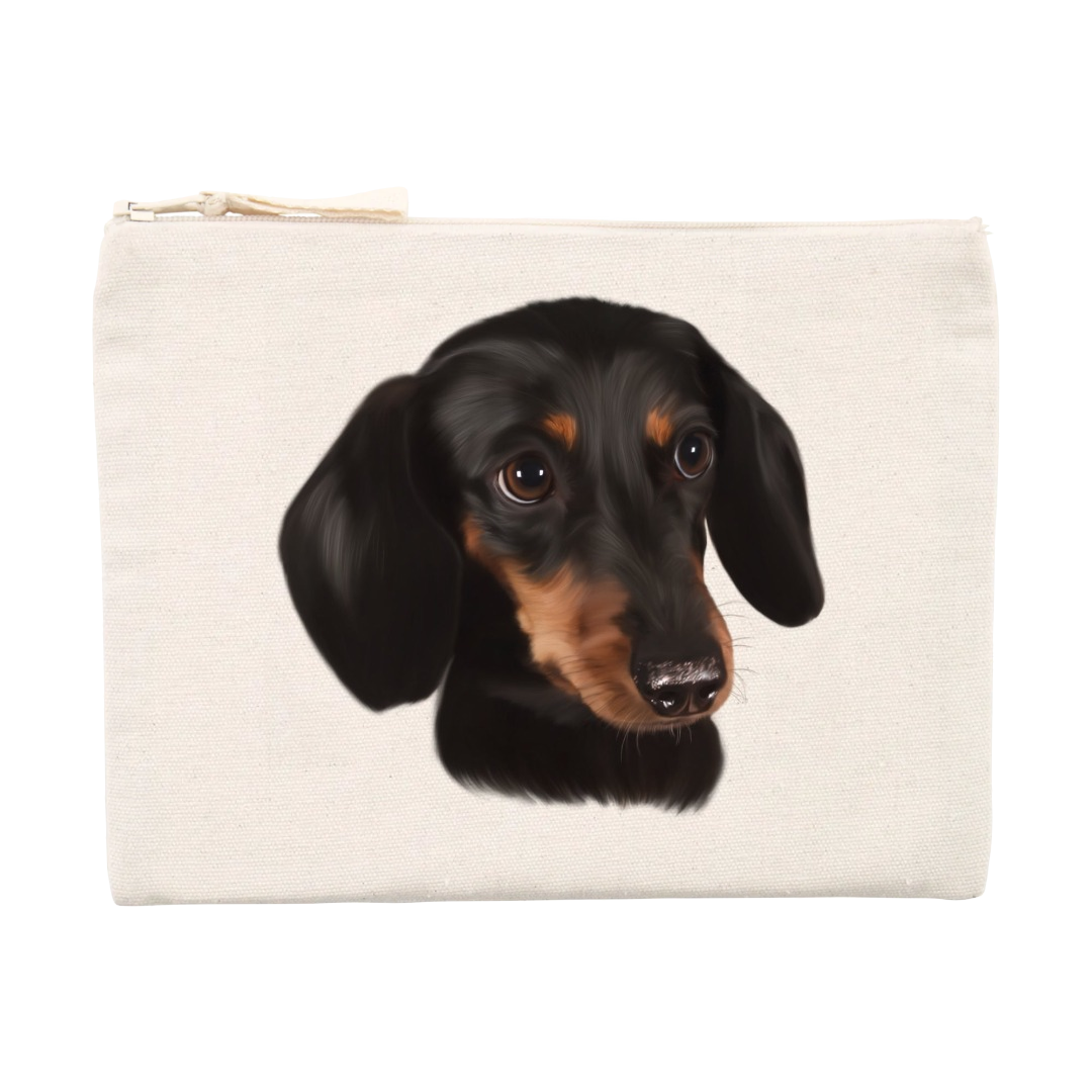 Trousse portrait chien teckel nain